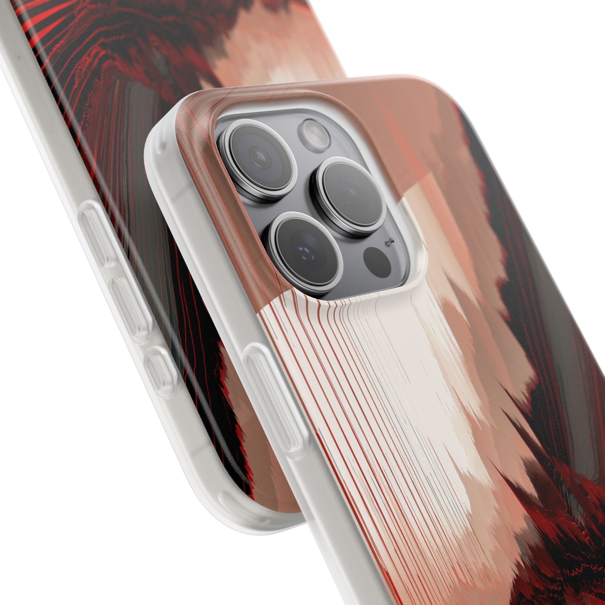 Red Lite Phone Case for iPhone - Crimson Pulse Horizon