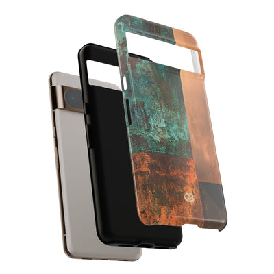 Teal Tough Phone Case for Google Pixel - Verdigris Copper Slab