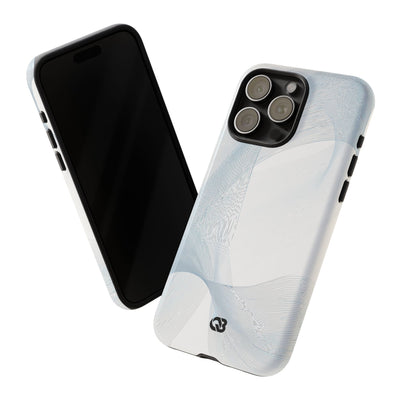 White Tough Phone Case for iPhone - Arctic Line Current