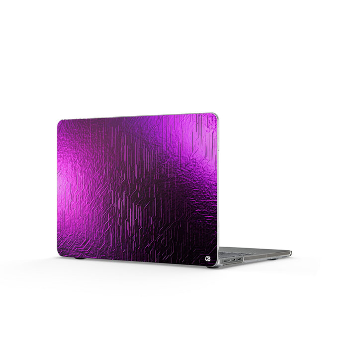 Violet Cyber Circuit · Clear Hard Case for MacBook · Purple