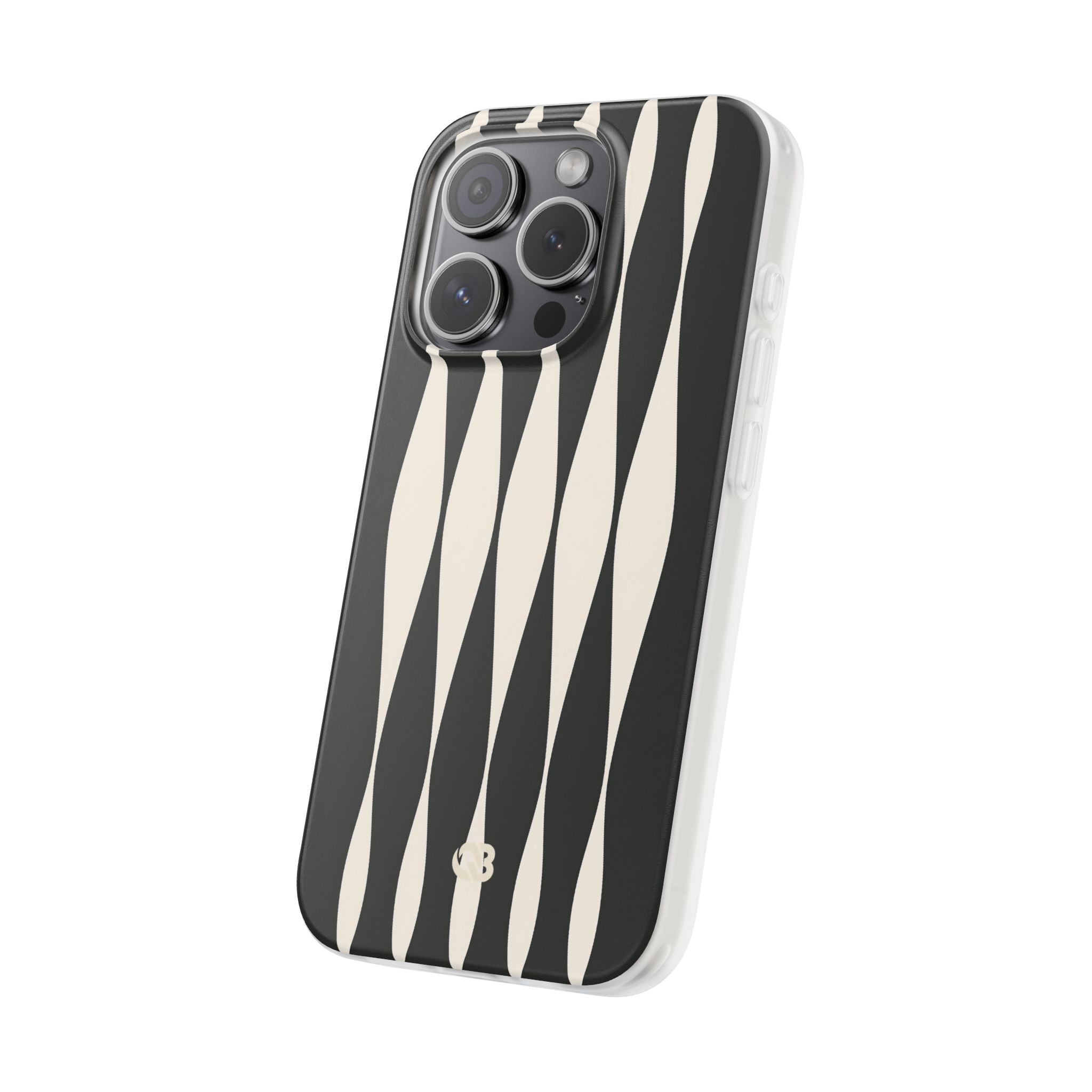 Black Lite Phone Case for iPhone - Ivory Spindle Grid