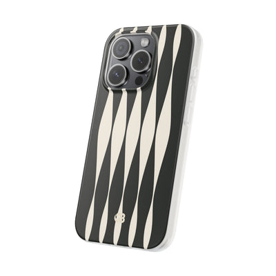 Black Lite Phone Case for iPhone - Ivory Spindle Grid