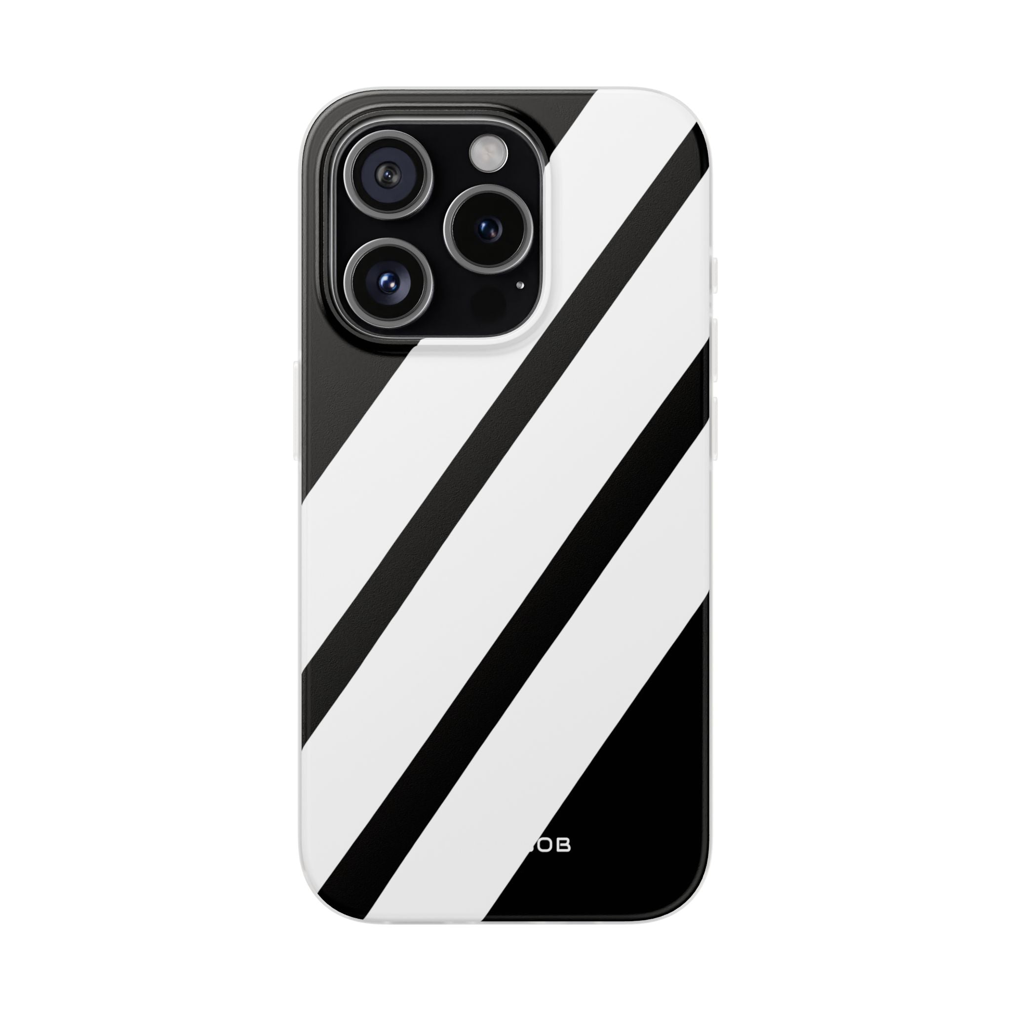 Diagonale Streifen Noir iPhone 15 Pro Case - Soft