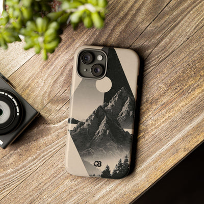Beige Tough Phone Case for iPhone - Obsidian Summit Parchment