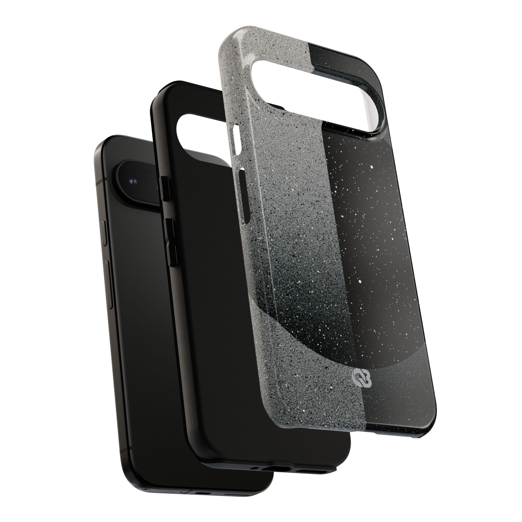 Black Tough Phone Case for Google Pixel - Lunar Static Orbit