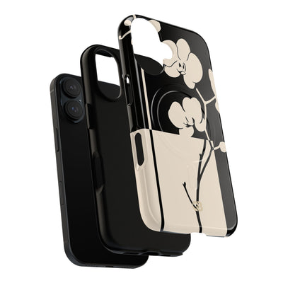 Beige Tough 2.0 Magsafe Phone Case for iPhone - Nocturnal Orchid Frame