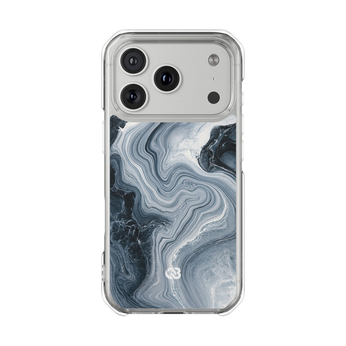 Suminagashi Ink Flow · Clear Impact Magnetic Phone Case for iPhone · Grey