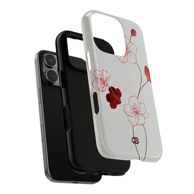 Red Tough 2.0 Magsafe Phone Case for iPhone - Kyoto Ember Bloom