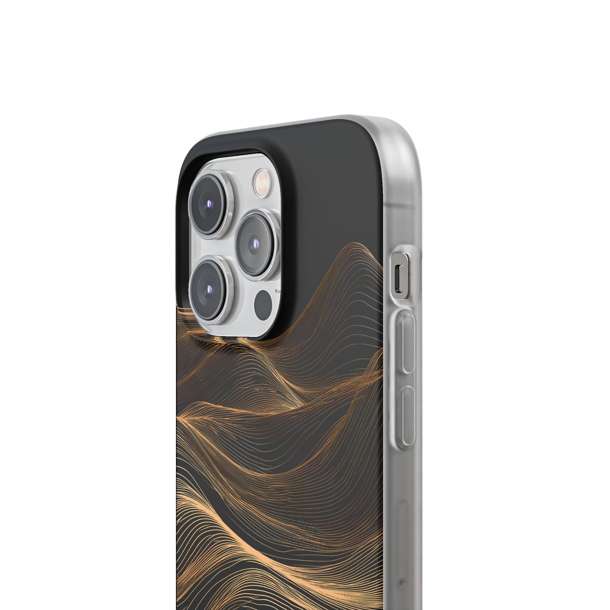 Black Lite Phone Case for iPhone - Copper Topo Ridge
