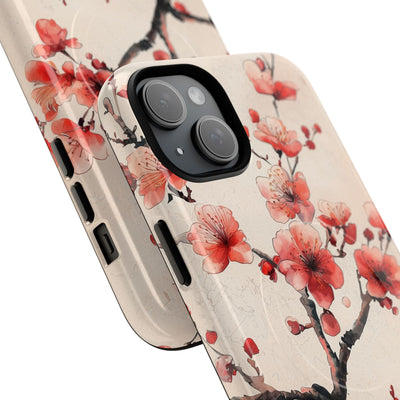 Crimson Silk Flora · Tough+ Custodia per iPhone · Magsafe
