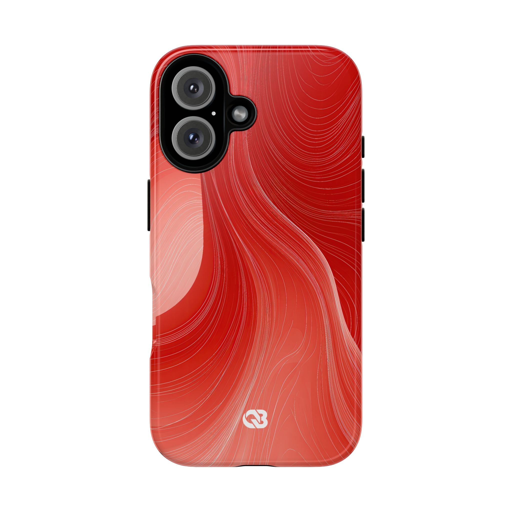 Red Tough Phone Case for iPhone - Crimson Silk Strands