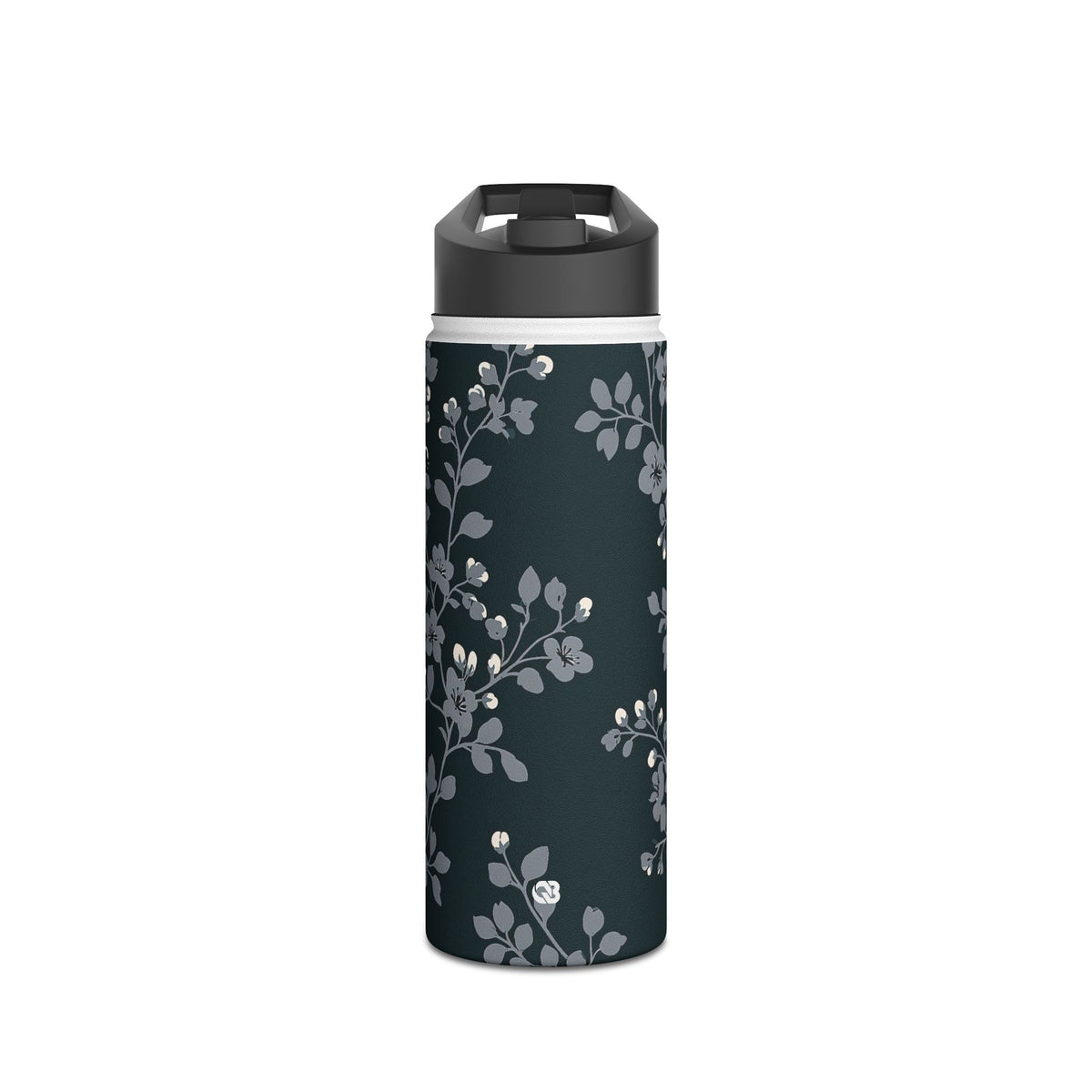 Nocturne Blossom Branch · Insulated Water Bottle · Black