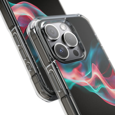 Digital Frequency · Clear Impact Magnetic Phone Case for iPhone · Black