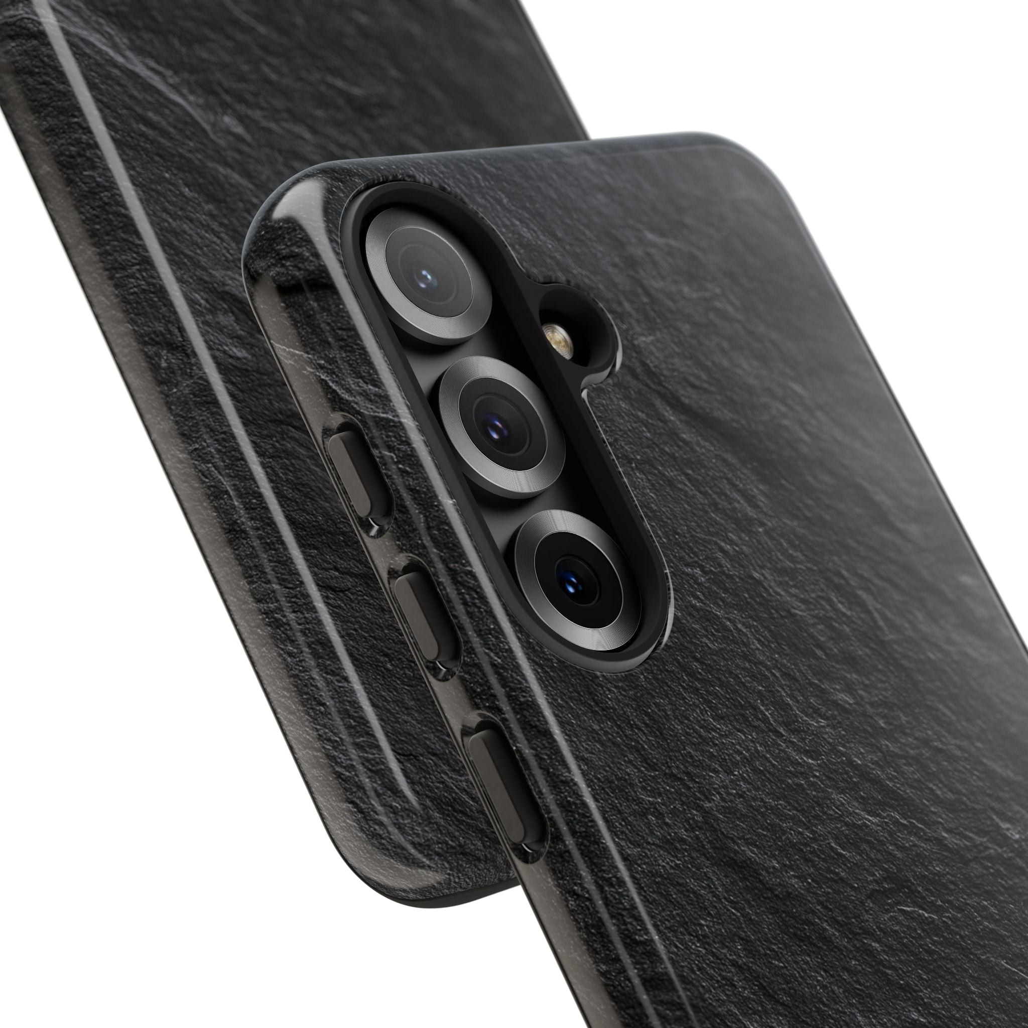 Black Tough Phone Case for Samsung - Raw Obsidian Slate