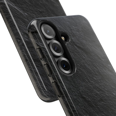 Black Tough Phone Case for Samsung - Raw Obsidian Slate
