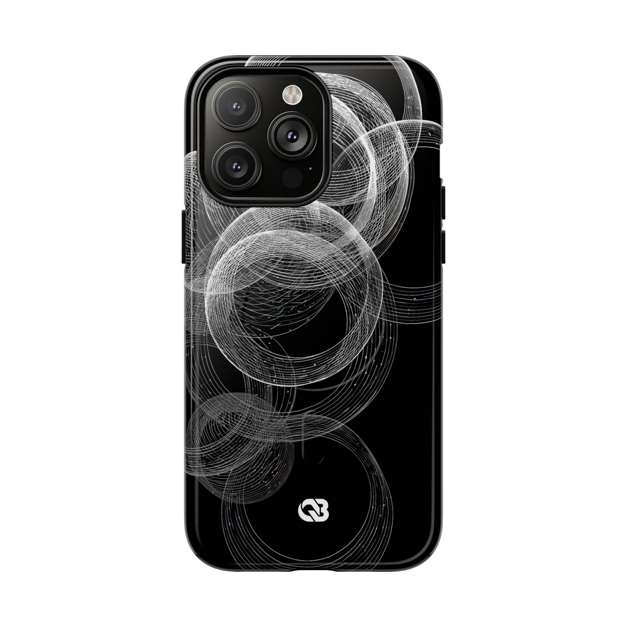 Black Tough 2.0 Magsafe Phone Case for iPhone - Kinetic Wireframe Orbit