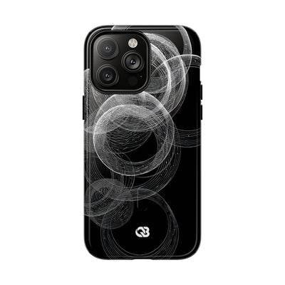 Black Tough 2.0 Magsafe Phone Case for iPhone - Kinetic Wireframe Orbit