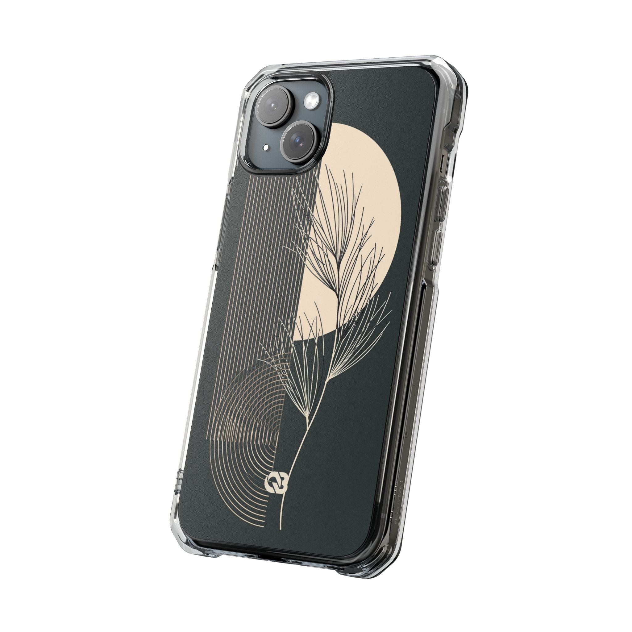 Black Impact MagSafe Phone Case for iPhone - Obsidian Sand Willow