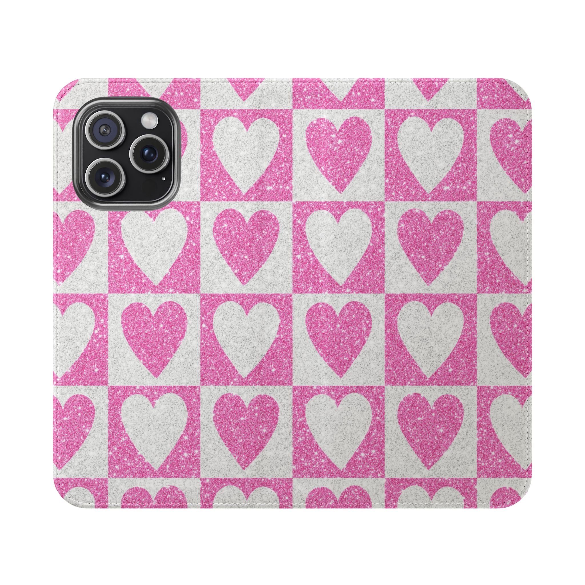 Glitter Heartgrid - iPhone 15 Pro Max Case - Wallet