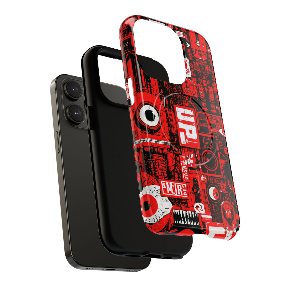 Neo Mecha Collage · Tough 2.0 Magnetic Phone Case for iPhone · Red