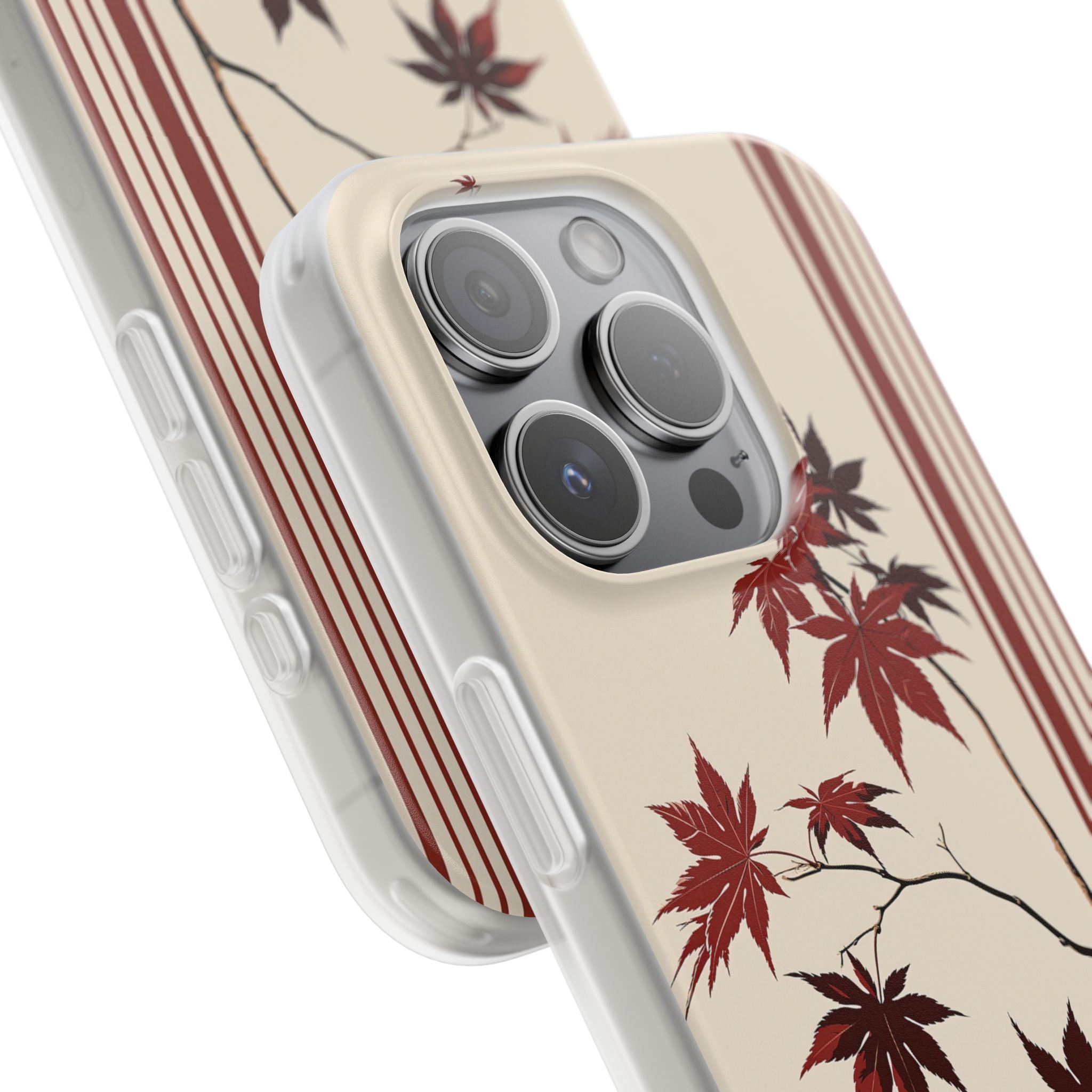 Red Lite Phone Case for iPhone - Crimson Momiji Stripe