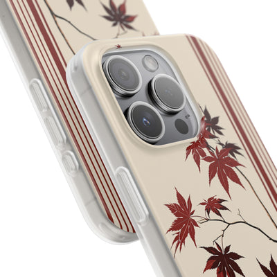 Red Lite Phone Case for iPhone - Crimson Momiji Stripe