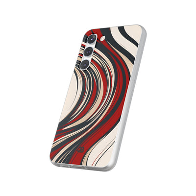 Crimson Flow Waves · Soft Phone Case for Samsung