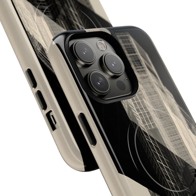 Beige Tough 2.0 Magsafe Phone Case for iPhone - Monolith Urban Grid