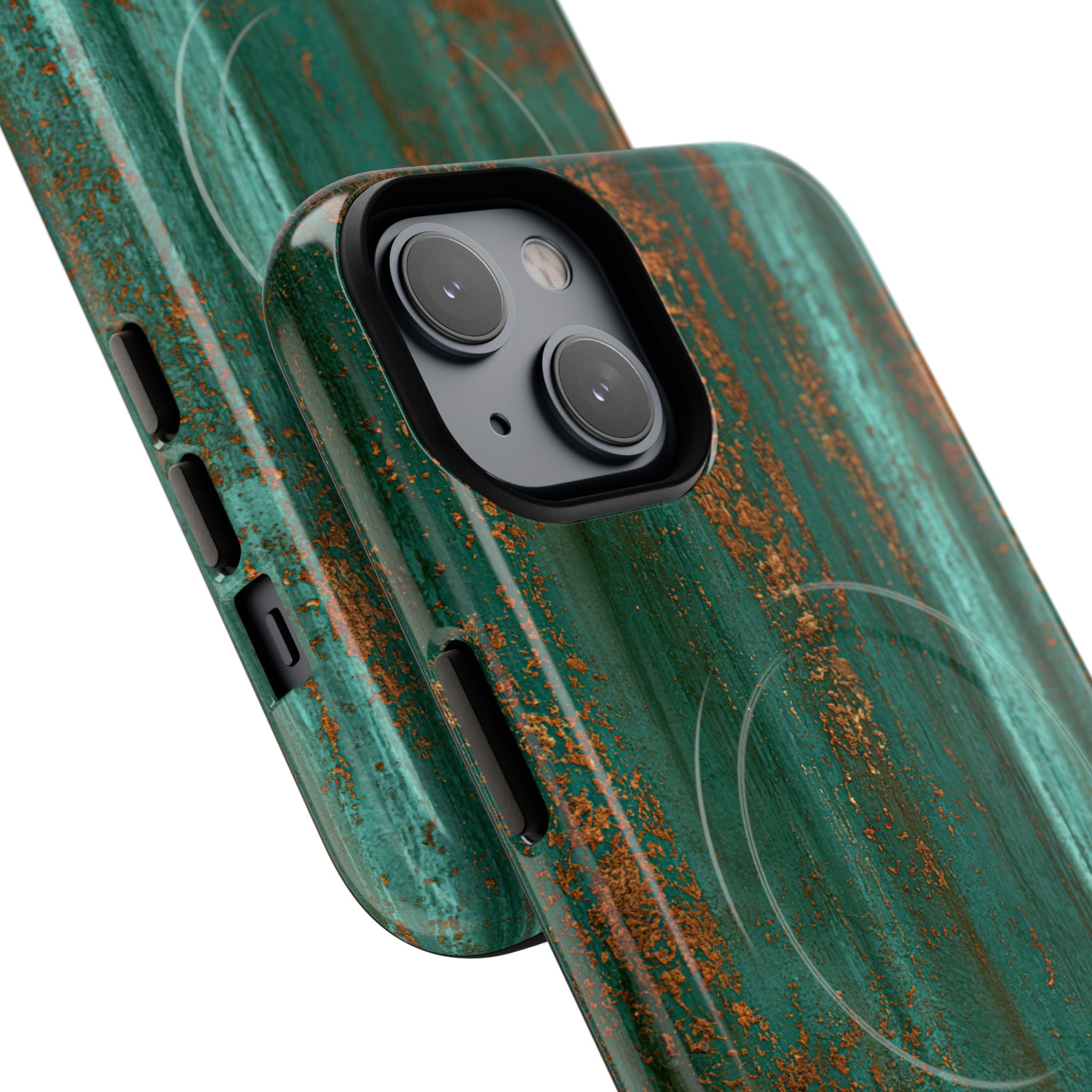 Teal Tough 2.0 Magsafe Phone Case for iPhone - Verdigris Copper Siding