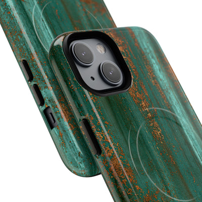 Teal Tough 2.0 Magsafe Phone Case for iPhone - Verdigris Copper Siding
