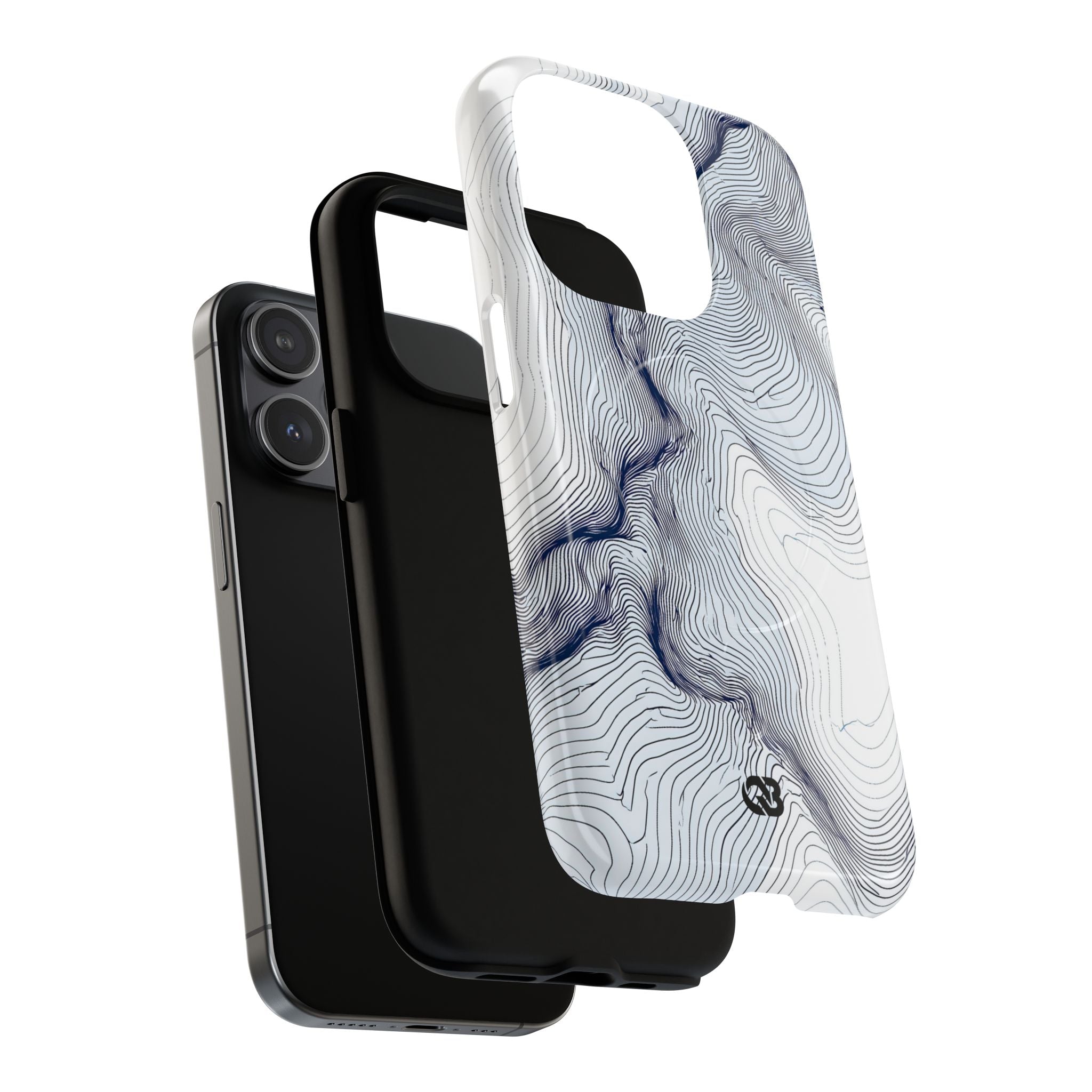 White Tough 2.0 Magsafe Phone Case for iPhone - Nordic Ridge Topo