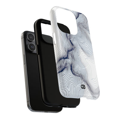White Tough 2.0 Magsafe Phone Case for iPhone - Nordic Ridge Topo