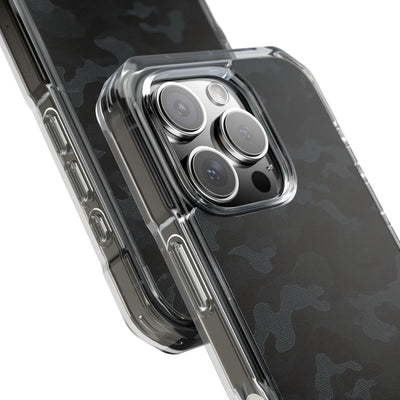 Blackout Urban Camo · Clear Impact Magnetic Phone Case for iPhone · Black