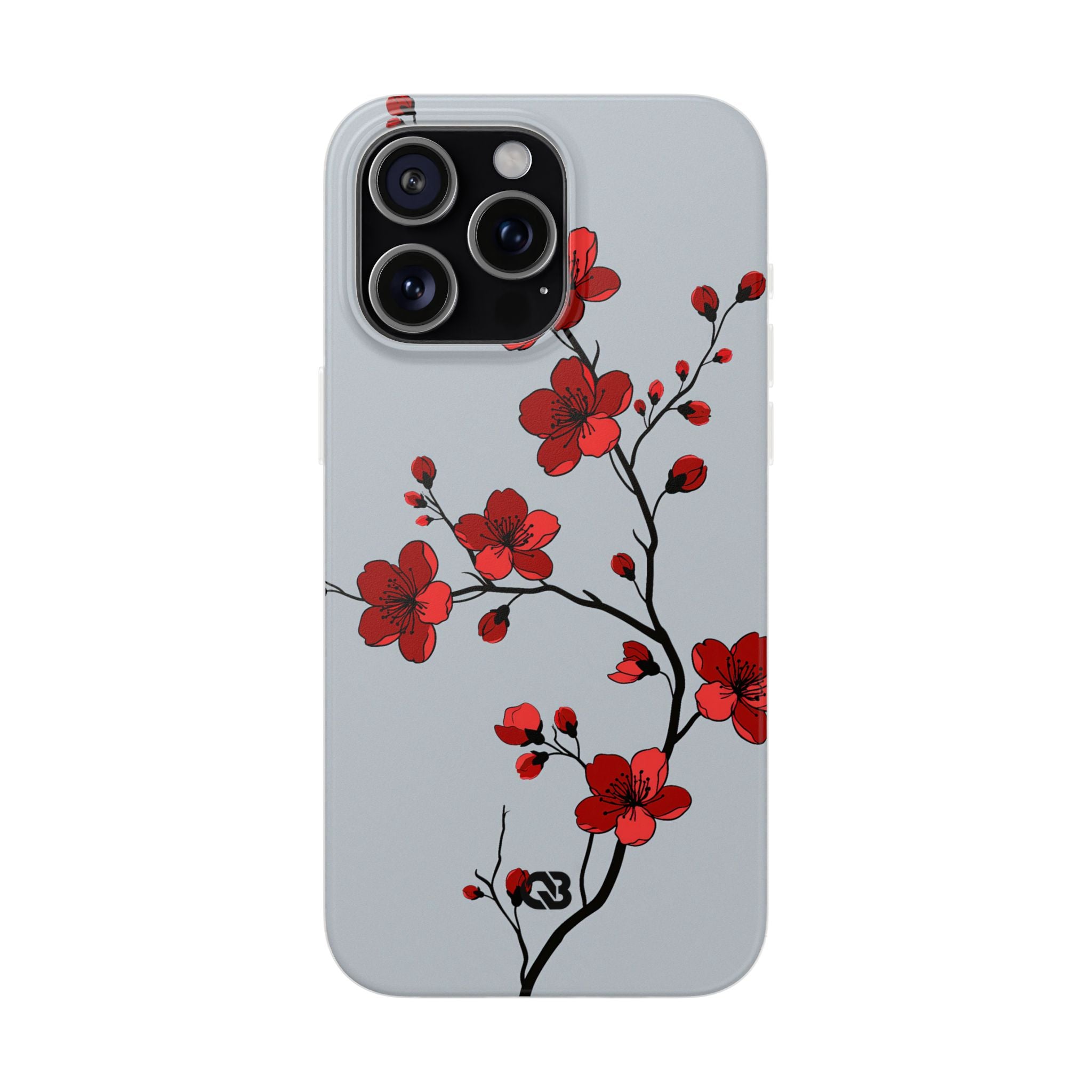 Grey Lite Phone Case for iPhone - Crimson Blossom Onyx
