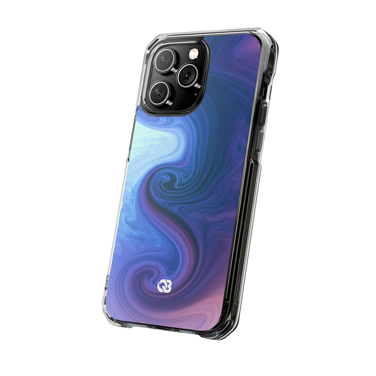 Azure Fluid Swirl · Clear Impact Magnetic Phone Case for iPhone · Blue