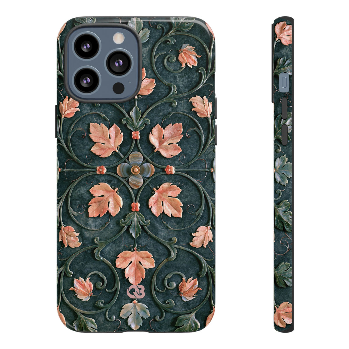 Florentine Rose Arabesque · Tough Phone Case for iPhone · Green