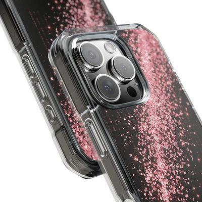 Rose Digital Cascade · Clear Impact Magnetic Phone Case for iPhone · Pink