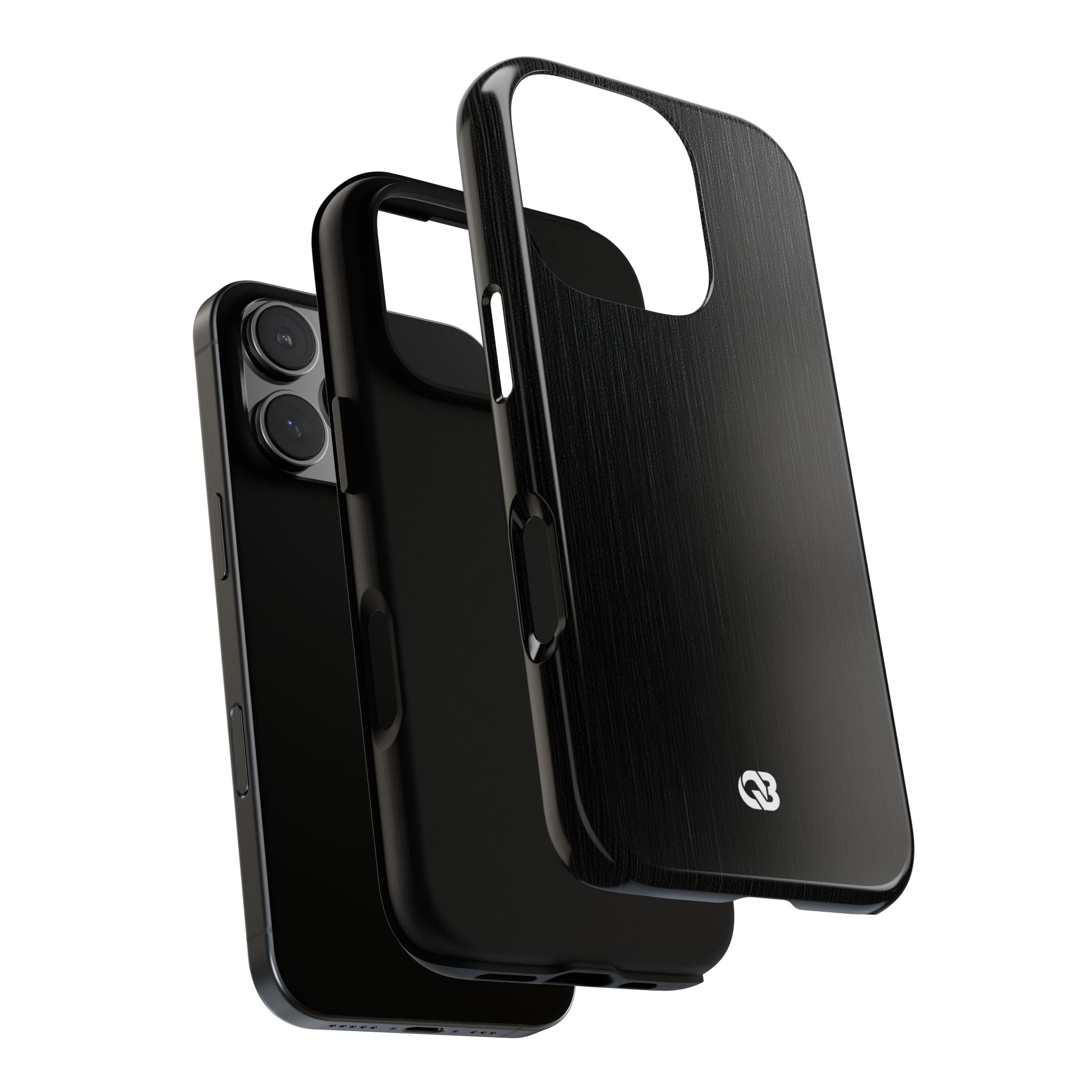 Black Tough Phone Case for iPhone - Brushed Obsidian Slate