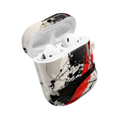 Crimson Sumi Slash · Hard Case for AirPods & AirPods Pro · White