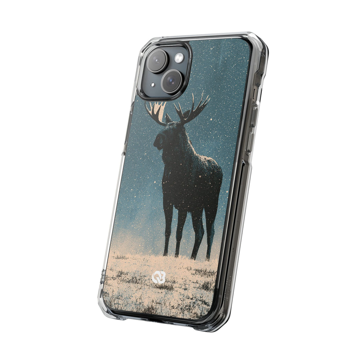 Nordic Boreal Moose · Clear Impact Magnetic Phone Case for iPhone · Blue