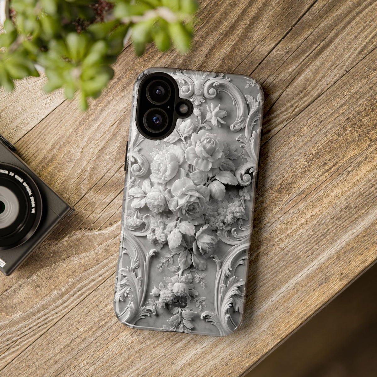 Rococo Marble Rose · Tough Phone Case for iPhone · White