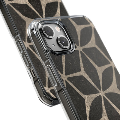Concrete Mosaic Star · Clear Impact Magnetic Phone Case for iPhone · Black