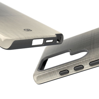 Beige Tough Phone Case for Samsung - Carbon Screen Grid