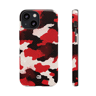 Crimson Halftone Camo · Tough Phone Case for iPhone · Red