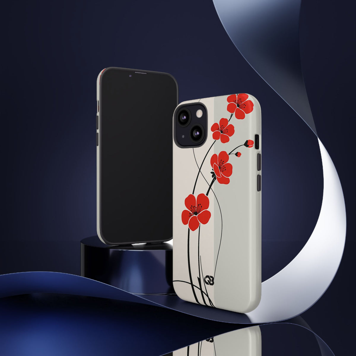 Scarlet Bloom Minimal · Tough Phone Case for iPhone · Red