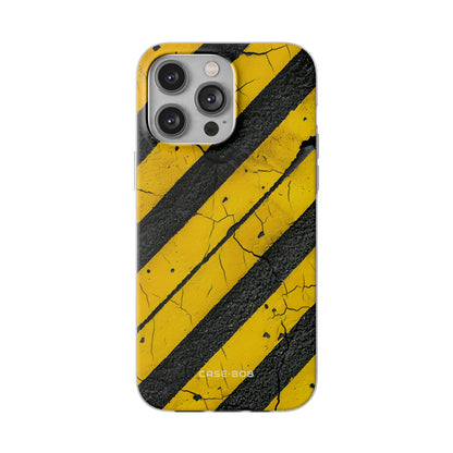 Yellow Stripe Distress iPhone 14 Pro Max Case - Soft
