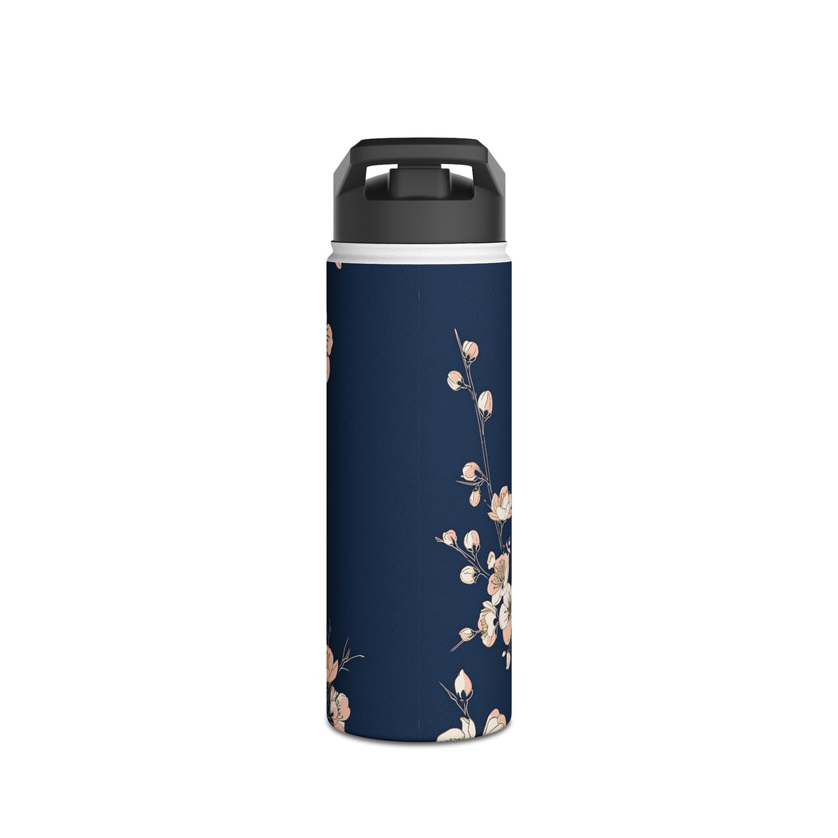 Midnight Plum Blossom · Insulated Water Bottle · Blue