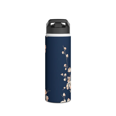 Midnight Plum Blossom · Insulated Water Bottle · Blue