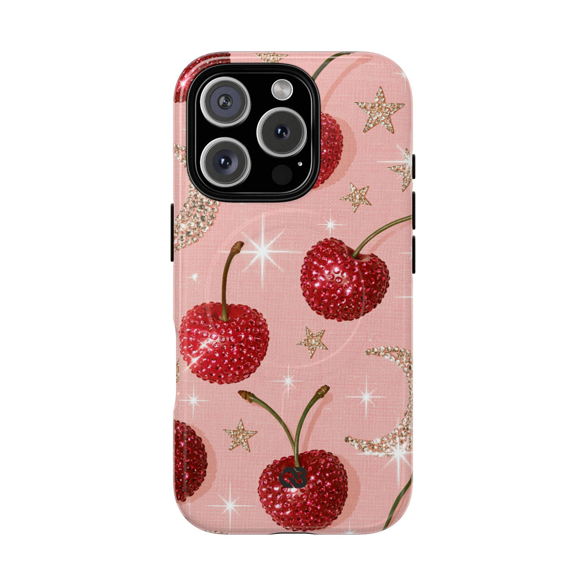 Bedazzled Ruby Cherries · Tough 2.0 Magnetic Phone Case for iPhone · Pink