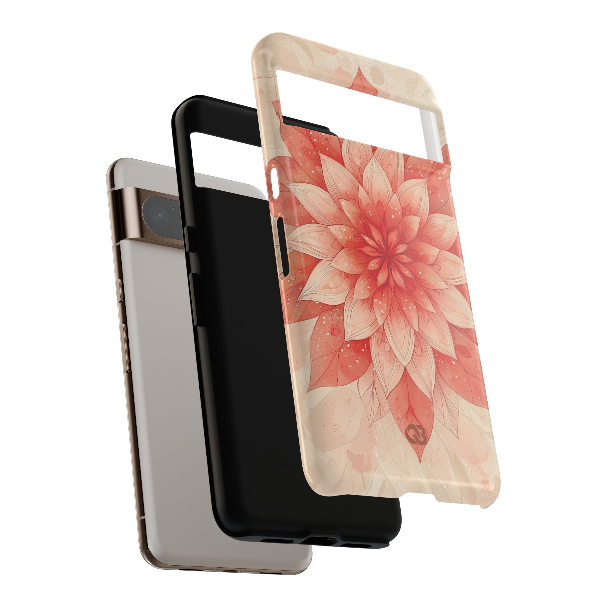 Coral Layered Bloom · Tough Etui na telefon dla Google Pixel
